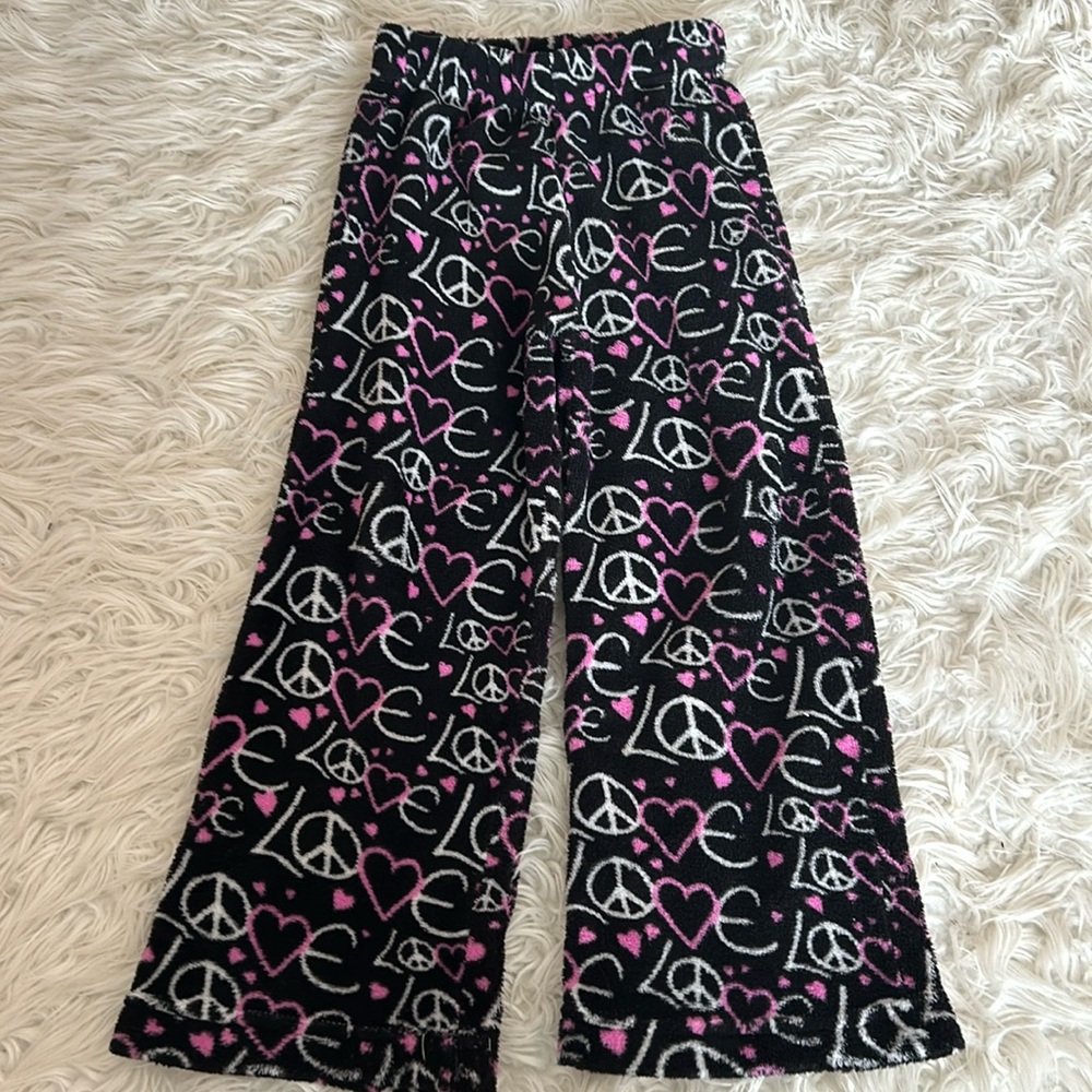 *5/$15* EUC, FunKidz, Girls, Love/Peace Cozy Sleep Pants
